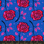 Ink Shop Roses Blue Ribbon Fabric by Ruby Star Society