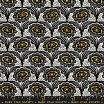 Ink Shop Scallop Flower Metallic Gold Fabric by Ruby Star Society