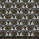 Ink Shop Scallop Flower Metallic Gold Fabric by Ruby Star Society