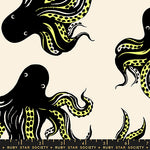 Ink Shop Mystery Food Yellow Canvas Fabric by Ruby Star Society