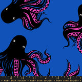 PREORDER Ink Shop Mystery Food Blue Ribbon Canvas Fabric by Ruby Star Society