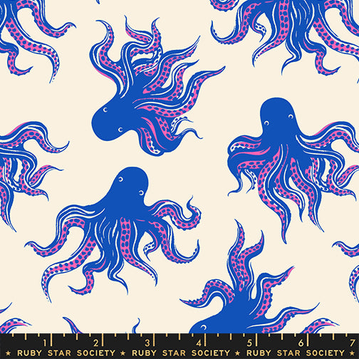 Ink Shop Mystery Food Blue Ribbon Fabric by Ruby Star Society