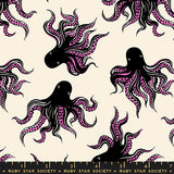  Ink Shop Mystery Food Black Fabric by Ruby Star Society