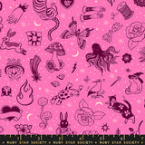 Ink Shop Tattoo Flash Lipstick Fabric by Ruby Star Society