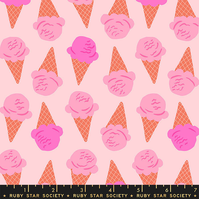 Ruby Star Society Sugar Cone Ice Cream Cotton Candy Pink Fabric