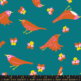 Ruby Star Society Bird is the Word Storytime Teal Fabric