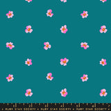 Ruby Star Society Bird is the Word Storytime Teal Floral Fabric