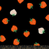 Ruby Star Society Strawberry Toss Black Fabric
