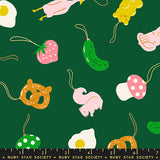 Merry Happy Ornaments Jade Fabric by Ruby Star Society