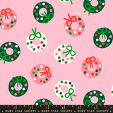 Merry Happy Bough Down Melody Pink Fabric by Ruby Star Society