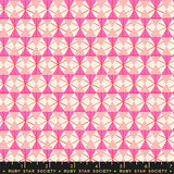 Merry Happy Hexie Lipstick Pink Fabric by Ruby Star Society