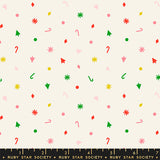 Colorful confetti pattern on a white background with a Ruby Star Society label at the bottom.