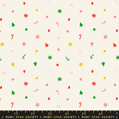 Colorful confetti pattern on a white background with a Ruby Star Society label at the bottom.
