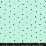 Merry Happy Confetti Mint Fabric by Ruby Star Society