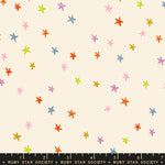 Ruby Star Society Starry 2 Multi Rainbow Stars Cream Fabric