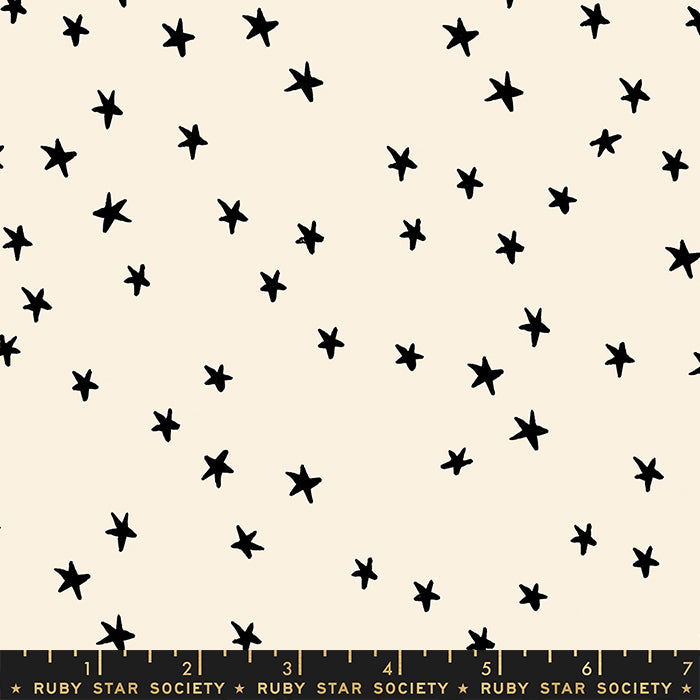 Ruby Star Society Starry 2 Natural Black Cream Fabric