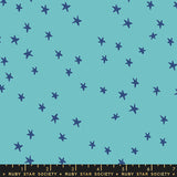 Ruby Star Society Starry 2 Turquoise Blue Fabric