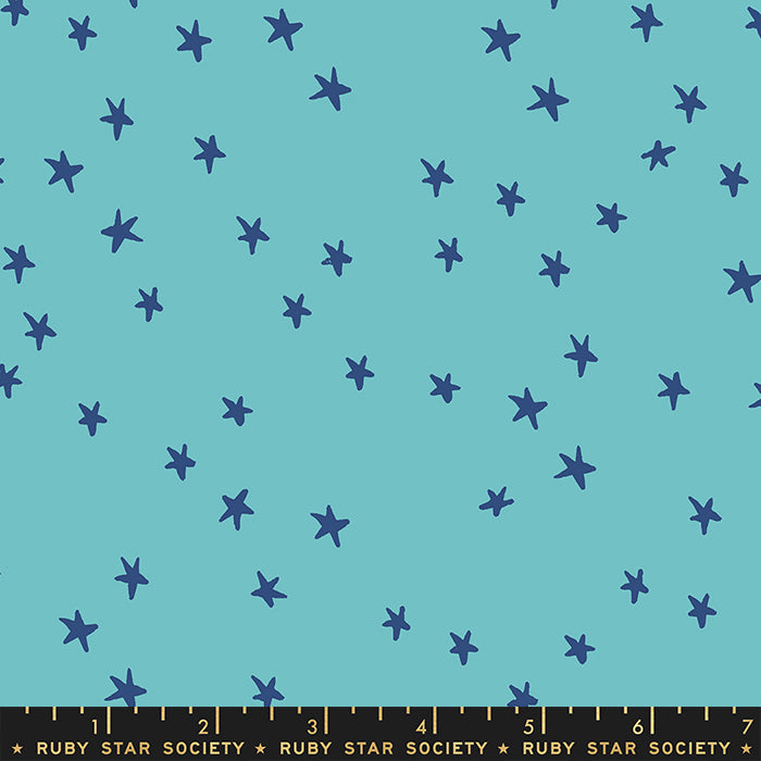 Ruby Star Society Starry 2 Turquoise Blue Fabric