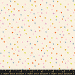 Ruby Star Society Starry 2 Mini Multi Rainbow Stars Cream Fabric