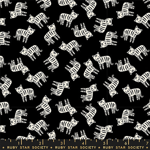 1800 Calico Meow Black Fabric by Ruby Star Society