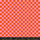 1800 Calico Checks Warm Red Fabric by Ruby Star Society