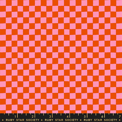 1800 Calico Checks Warm Red Fabric by Ruby Star Society