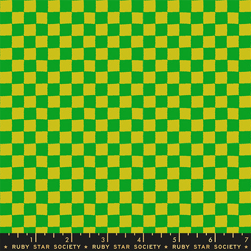 1800 Calico Checks Verdant Green Fabric by Ruby Star Society
