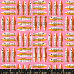1800 Calico Sardines Lucky Pink Fabric by Ruby Star Society