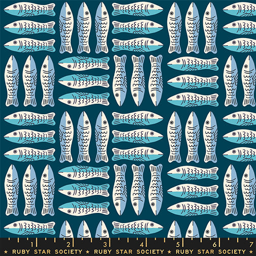 1800 Calico Sardines Galaxy Fabric by Ruby Star Society