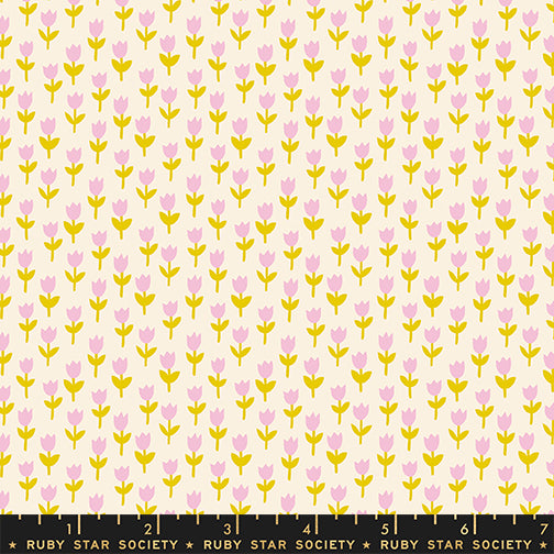 1800 Calico Tulips  Natural Fabric by Ruby Star Society