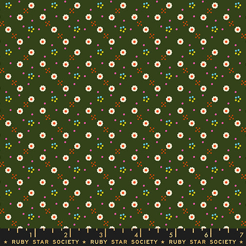 1800 Calico Bandana Mossy Fabric by Ruby Star Society