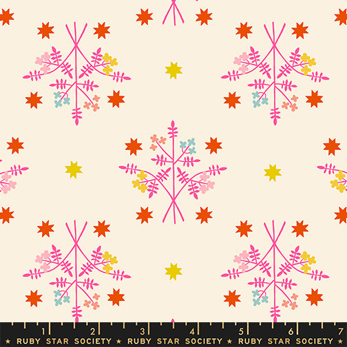 1800 Calico Bouquet Neon Pink Fabric by Ruby Star Society