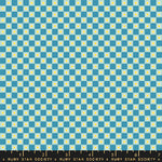 Ruby Star Society Animal Animal Flower Check Vintage Blue Fabric