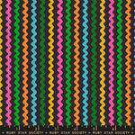 Colorful wavy pattern fabric with a ruler at the bottom, featuring Ruby Star Society branding.