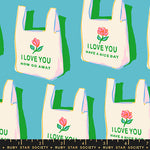 Sparkle Mart Have a Nice Day Turquoise Fabric by Ruby Star Society