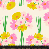 Sparkle Mart Flower Dept Natural Fabric by Ruby Star Society