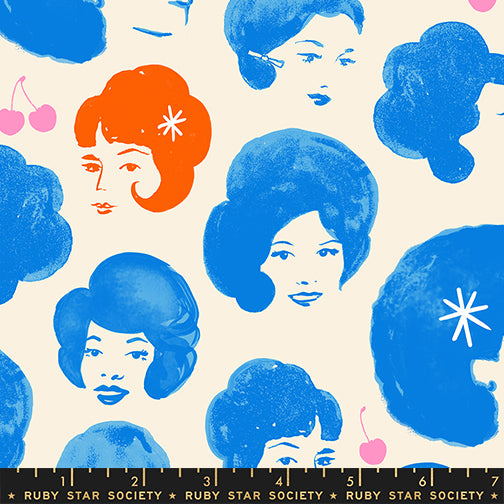 Sparkle Mart Dottie's Friends Blue Fabric by Ruby Star Society