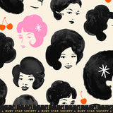 Sparkle Mart Dottie's Friends Black Fabric by Ruby Star Society