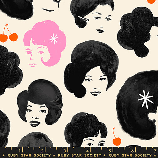 Sparkle Mart Dottie's Friends Black Fabric by Ruby Star Society