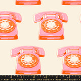 Sparkle Mart Telephones Natural Fabric by Ruby Star Society