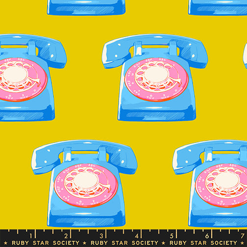 Sparkle Mart Telephones Golden Hour Fabric by Ruby Star Society