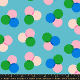 Sparkle Mart Puffs Turquoise Fabric by Ruby Star Society