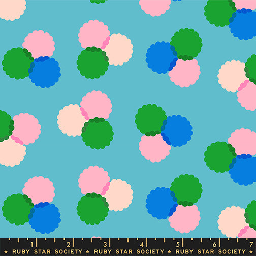 Sparkle Mart Puffs Turquoise Fabric by Ruby Star Society