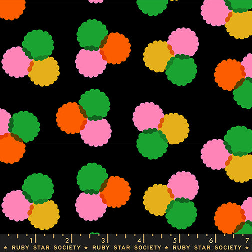 Sparkle Mart Puffs Black Fabric by Ruby Star Society