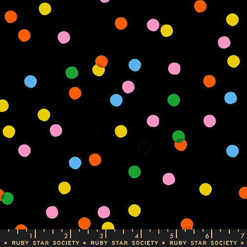 Sparkle Mart Spritz Black Fabric by Ruby Star Society