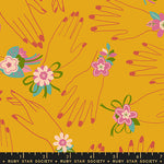 Corsage Hands Goldenrod Fabric by Ruby Star Society