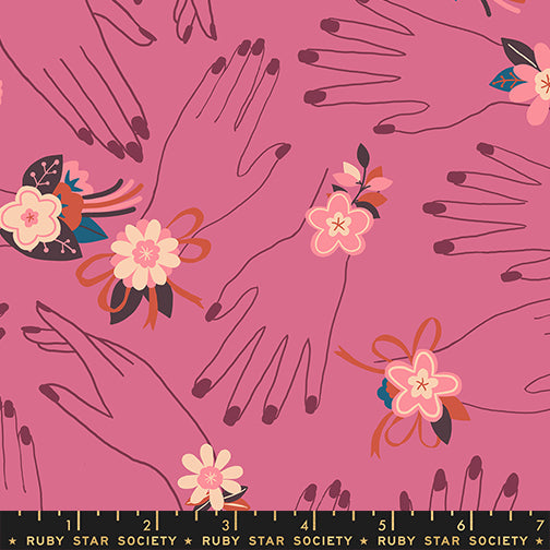 Corsage Hands Hibiscus Fabric by Ruby Star Society
