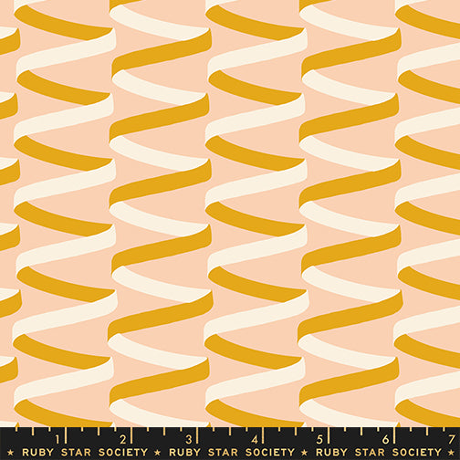 Corsage Ribbons Creamsicle Fabric by Ruby Star Society
