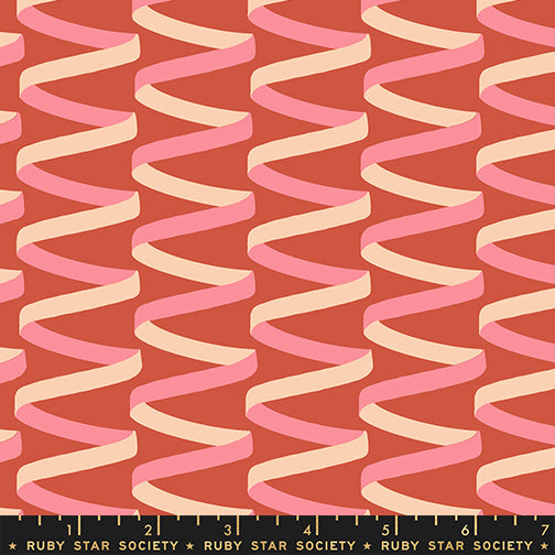 Corsage Ribbons Persimmon Fabric by Ruby Star Society