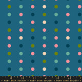 Corsage Swatch Dots Teal Fabric by Ruby Star Society